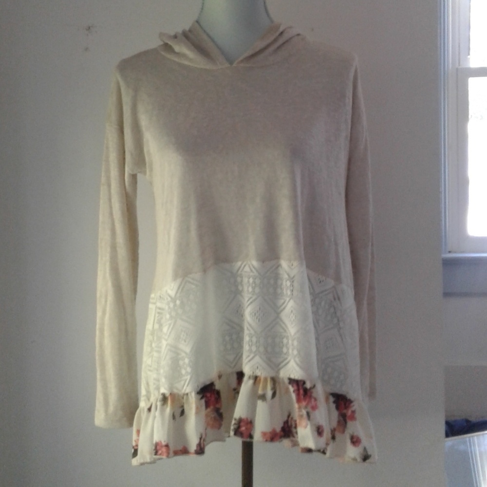 #11- Long Sleeve Hoodie with Ruffles + Pattern